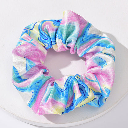 2022 new cross-border French large intestine hair band hair rope female tie-dye head flower European and American ethnic style hair ponytail hair band