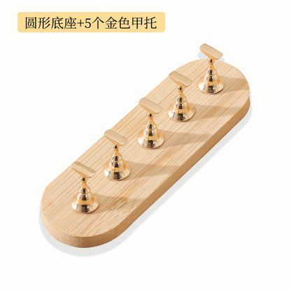 Nail art practice base log minimalist style nail support clay metal finger nail support nail plate support wear nail tools wholesale