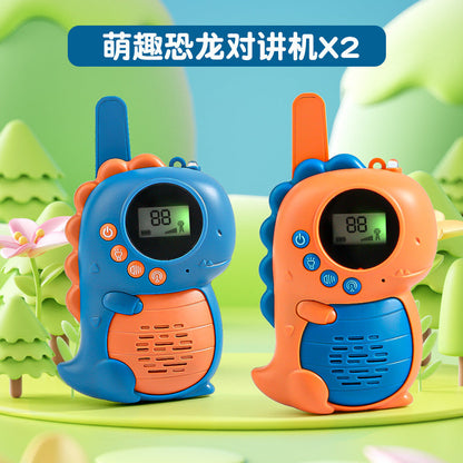 Cartoon dinosaur walkie talkie toys 2 packs cross-border children's distance talkie outdoor toys parent-child interactive toys