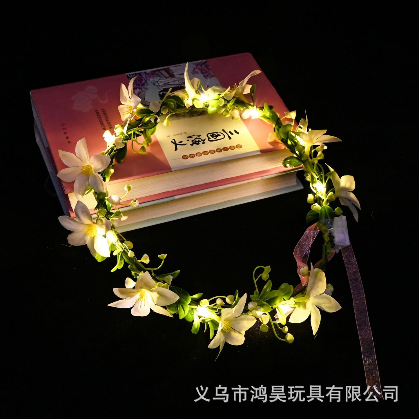 Forest children's luminous flash rattan garland super fairy headband bride flower headdress headband photo performance stall