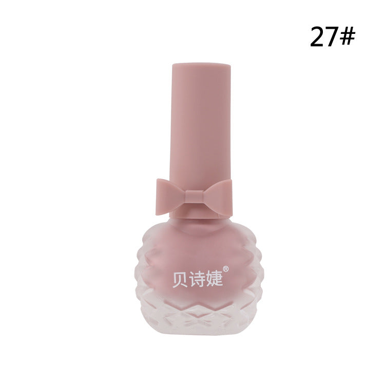 Dongbei Shijie matte matte seven-day non-peelable water-based nail polish waterproof plum color student whitening nail polish