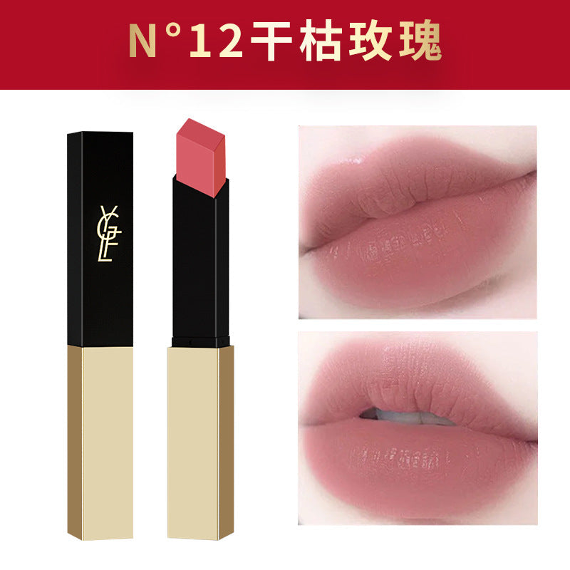 Dixianger Yangshulin small gold tube thin strip lipstick matte velvet matte color moisturizing lipstick retro red wholesale 