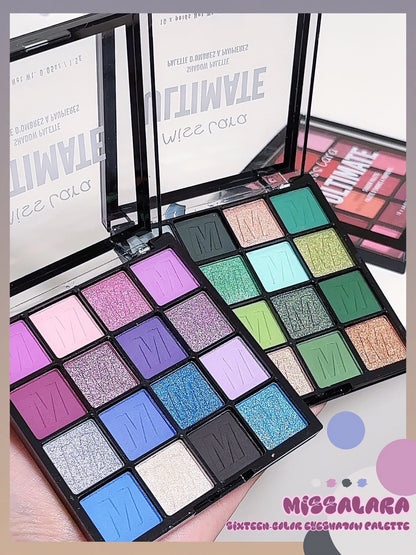 Factory direct sales Misslara 16 color eye shadow matte pearlescent European and American makeup beginner colorful eye shadow palette