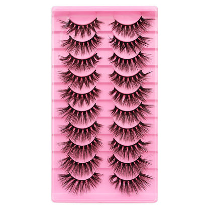 Dingsen cross-border false eyelashes factory 10 pairs of false eyelashes L natural thick curl