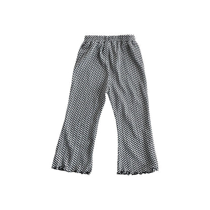 Korean children's clothing 2024 summer new style girls houndstooth straight pants small and medium children's stylish anti-mosquito pants plaid trousers