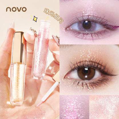 NOVO Crystal sparkling eye shadow រាវ pearlescent silkworm sequin glitter waterproof teardrop eye shadow ពណ៌តែមួយ 