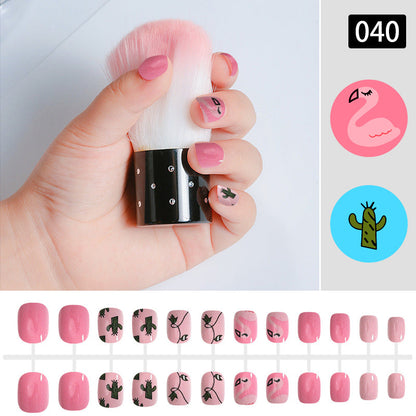 Nail art children's nails cute wearable nails nails children's false nails strip nails finished nails