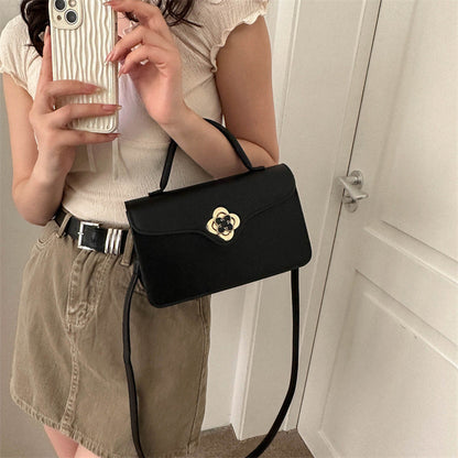 Solid color stylish handbag for women 2024 autumn new style casual fashion simple temperament one-shoulder crossbody small square bag 