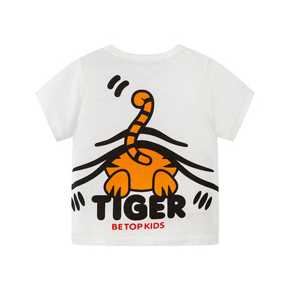 betop children's clothing manufacturers directly approve cross-border foreign trade children's T-shirts 2023 new boys cartoon printed baby T-shirts