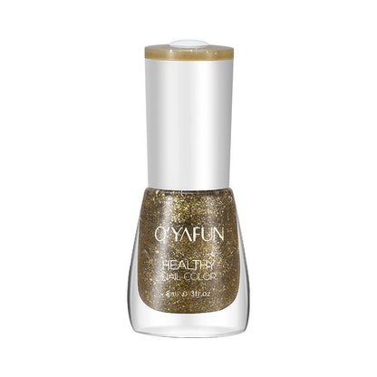 New water-based, no-bake, long-lasting, quick-drying, tearable, children's sequined colored nail polish, peelable cross-border nail polish