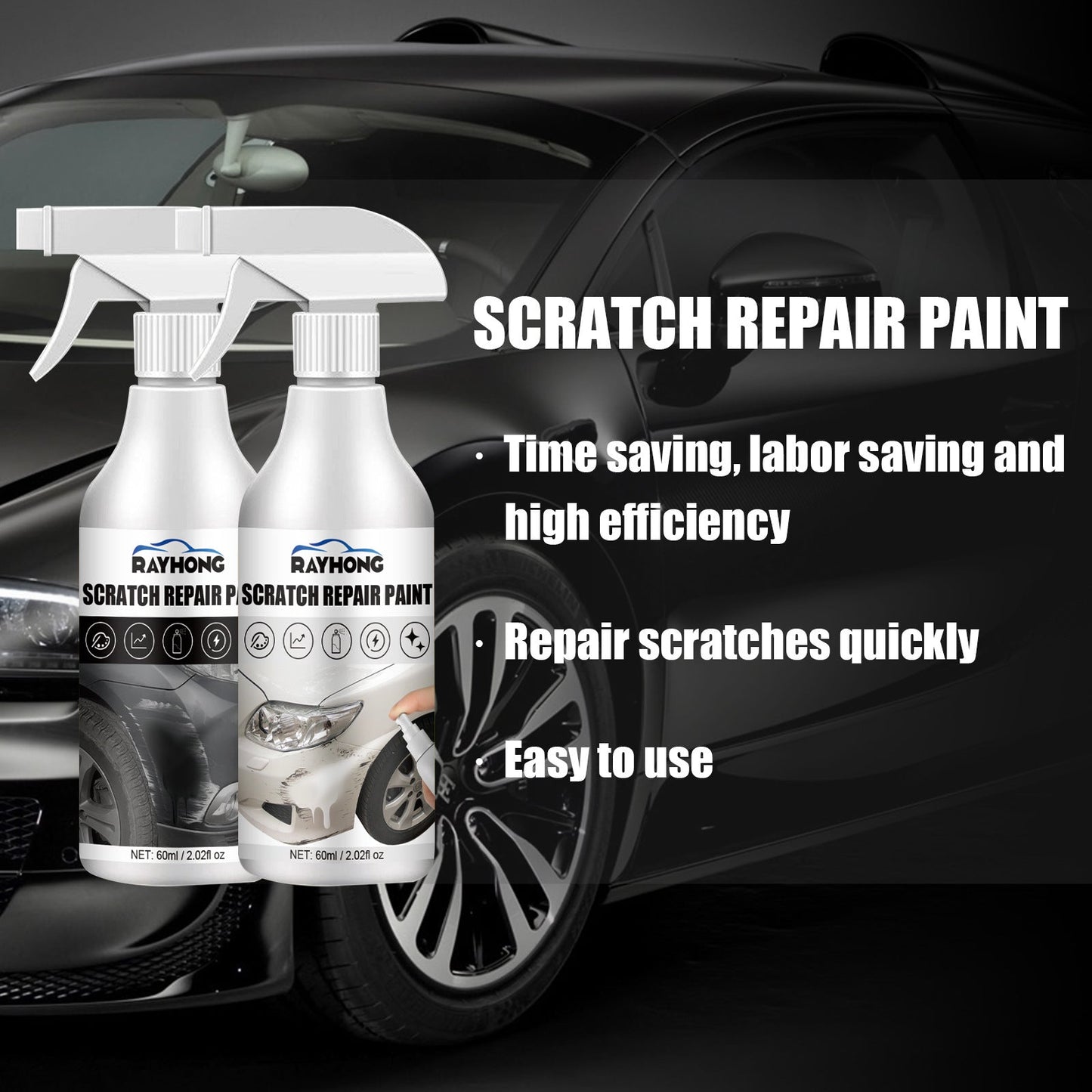 Rayhong car scratch self-spray paint car scratch repair scratch removal self-spray paint polish touch-up spray 