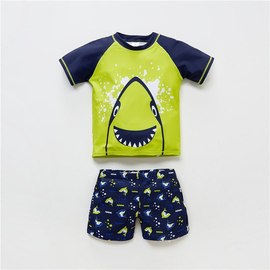 Boys swimsuit cartoon sun protection medium and large baby boy cute hot spring foreign trade children one-piece swimsuit manufacturers wholesale