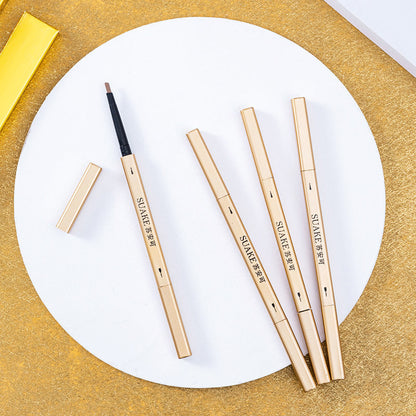 Internet celebrity small gold bar eyebrow pencil small gold chopstick eyebrow pencil triangular slim double-headed eyebrow pencil each eyebrow is distinct and not easy to smudge cross-border