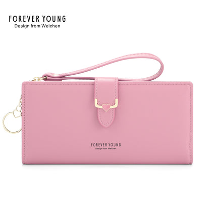 Forever Young Women's Long Wallet RFID European and American Style Large Capacity Clutch PU Cross-border Clutch 