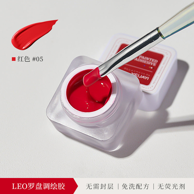 XIEJIAYI new nail polish three original color painting glue nail art shop with drawing painting glue set pat pat glue