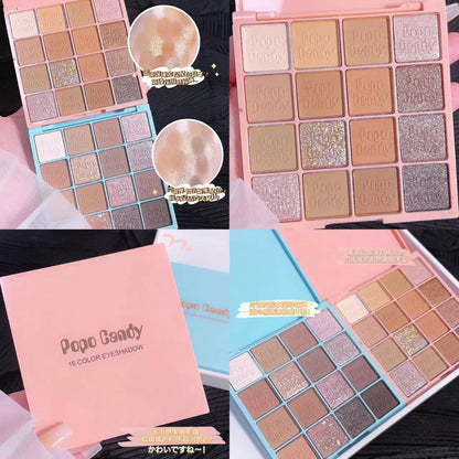 16-color milk tea eyeshadow makeup palette matte pearlescent retro style vibrato same beginner earth color sixteen eyeshadow 