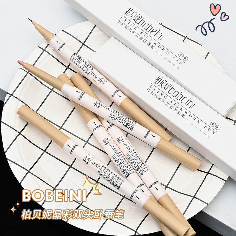 Double-headed crystal color eyebrow pen natural long-lasting waterproof and sweat-proof eyeliner pen student novice affordable eyeliner pen