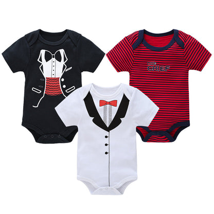 romper baby clothes 3-piece set baby summer European and American bodysuit short-sleeved baby jumpsuit cross-border manufacturer