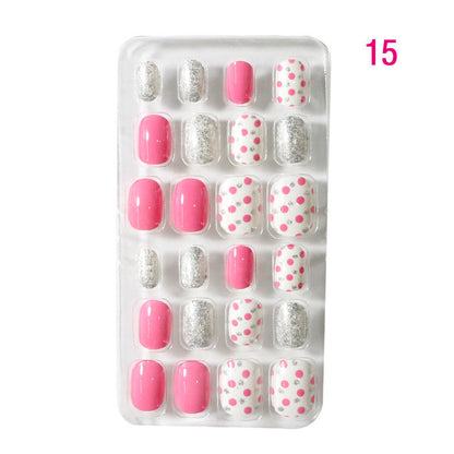 Zhifei nail art 24 pieces bagged wearable wearable nail pieces finished nail art children's nail art finished nail pieces