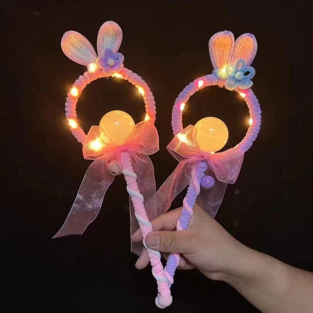 New cross-border wholesale children's magic fairy wand twist stick handmade flashing luminous cartoon magic wand toy