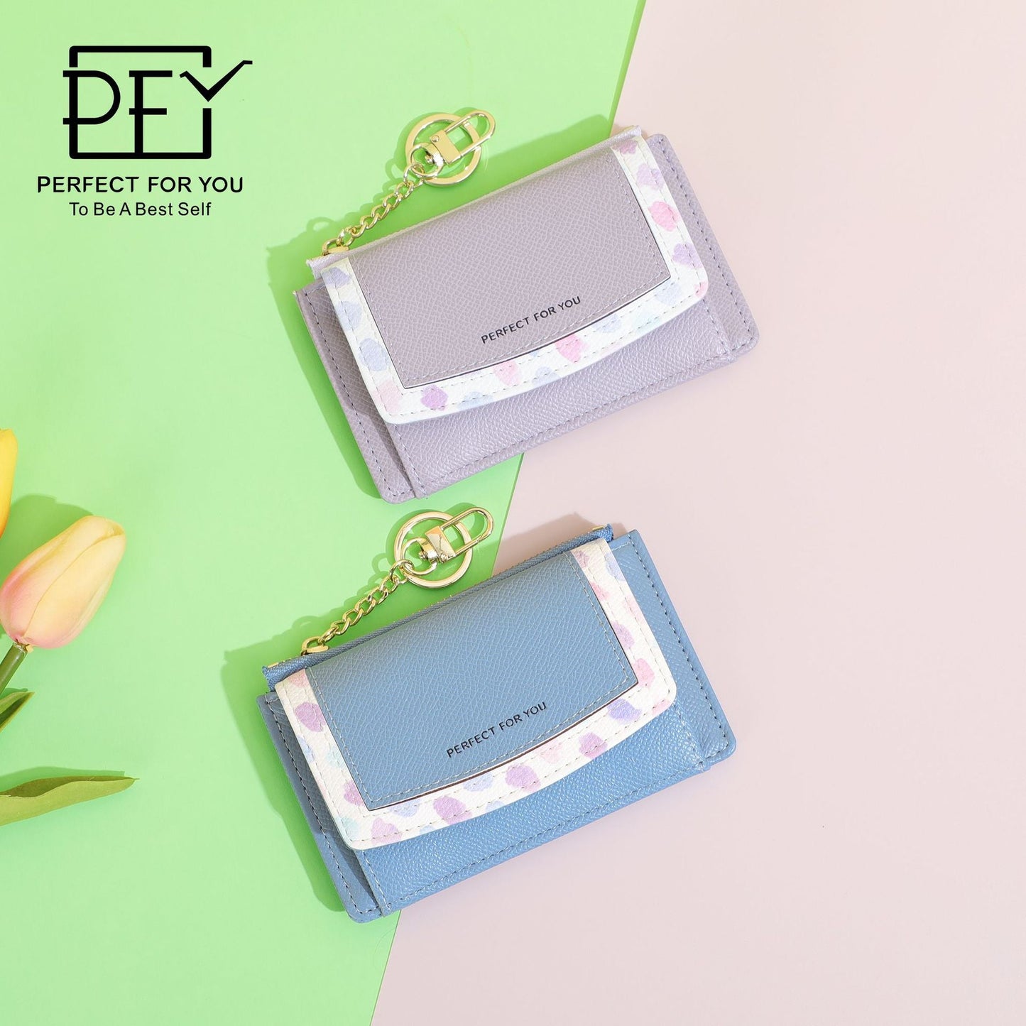 Perfect For You Cross-border Women's Wallet Short Multi-function Fashion Coin Purse Multi-card Slot PU Card Bag 