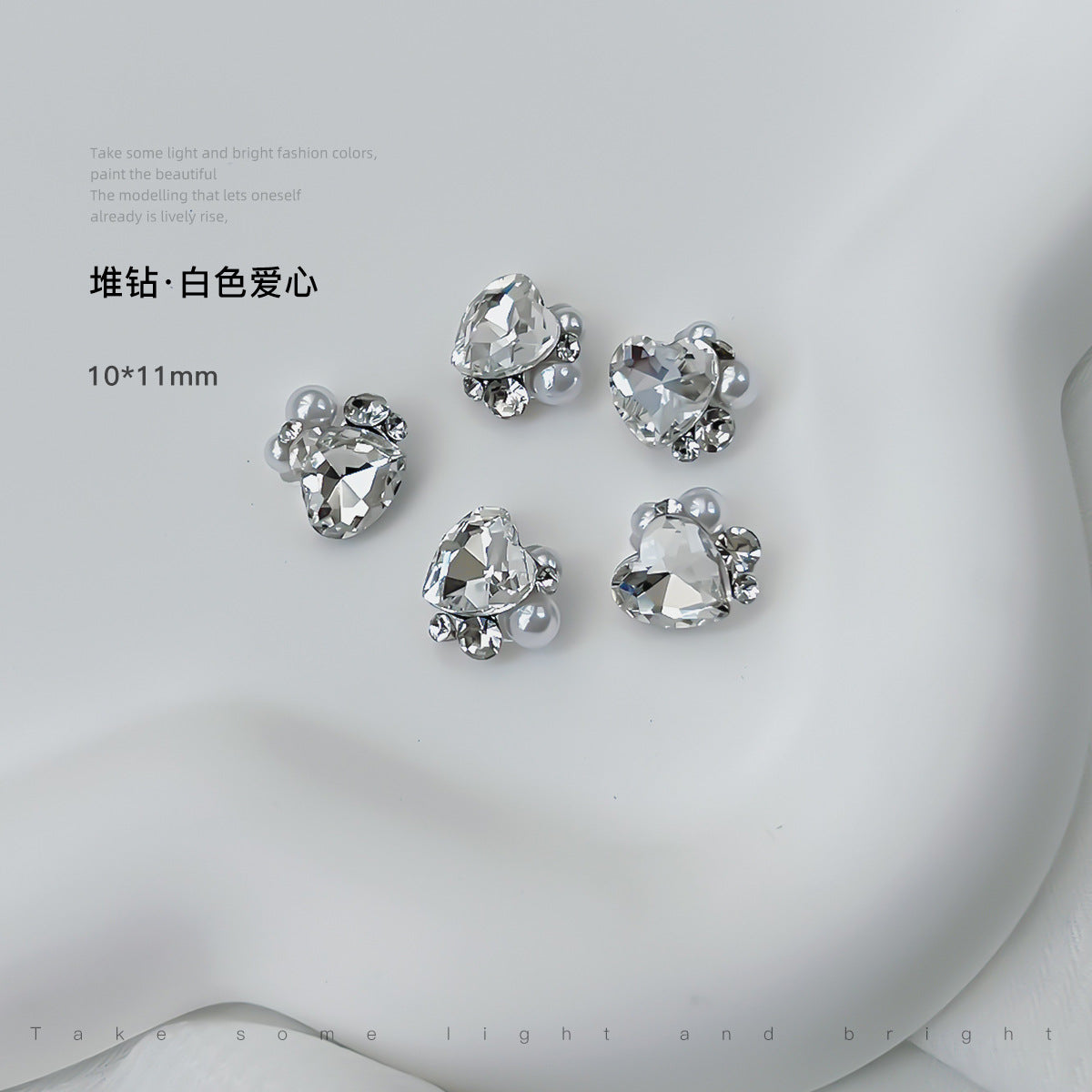 Nail art diamond jewelry wearable nail art pointed bottom crystal pile diamond finished product fat square pearl rhinestone diamond ball nail accessories