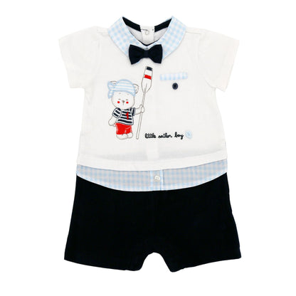 Summer baby boy boxer romper cute striped short-sleeved romper foreign trade children's clothing baby jumpsuit cross-border wholesale 