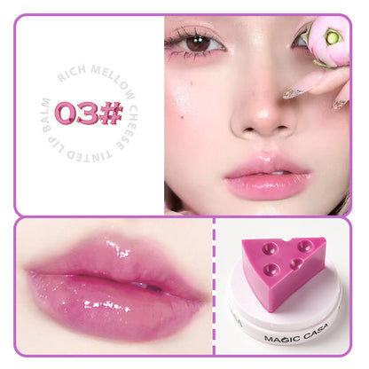 MAGIC CASA cheese lipstick ក្រែមផ្លាស់ប្តូរសីតុណ្ហភាព ក្រែមលាបមាត់ថ្លា ផ្តល់សំណើម ពណ៌ផ្កាឈូក មិនងាយរសាយ