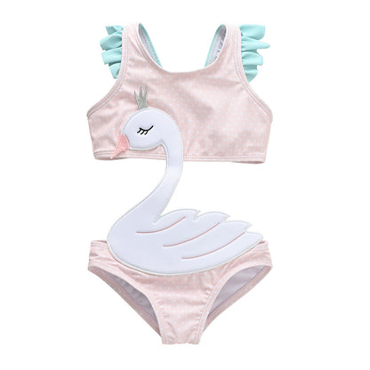 swimming kids children's swimsuit quick-drying small fresh summer cartoon Korean one-piece girl swimsuit manufacturer