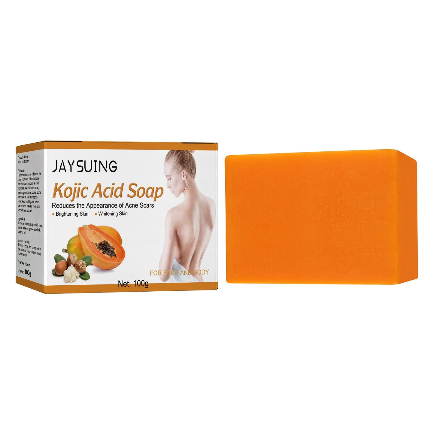 Jaysuing Kojic Acid Soap ធ្វើអោយស្បែកភ្លឺថ្លា បំបាត់ស្នាម សម្អាតយ៉ាងជ្រៅ ធ្វើអោយស្បែកទន់រលោង បំបាត់ស្នាម សាប៊ូថែរក្សាស្បែក 