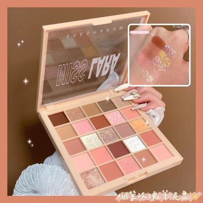 រោងចក្រ Misslara 25 កូល័រលាបភ្នែក eye shadow pearlescent matte earth color ក្ដារលាយចម្រុះពណ៌