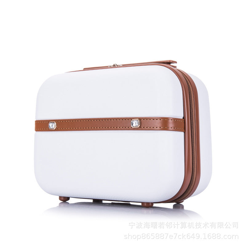 14 inch toiletry bag cosmetic case suitcase Korean retro small travel case female mini lightweight suitcase 