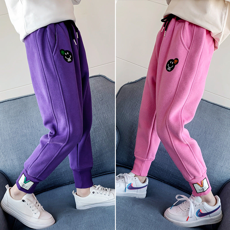 Girls sweatpants 2024 new spring and autumn big children's sports pants medium and large children's casual pants children's wear loose long pants