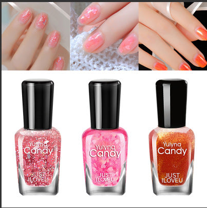 Yu Linna cross-border wholesale factory direct sales can not be peeled off a piece of toe nail polish set without baking