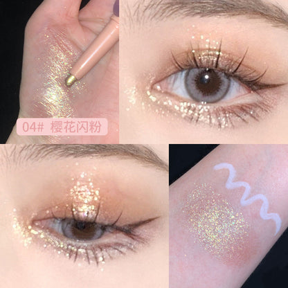 NOVO Star Eyes Smart Double-Head Eye Silkworm Pen Easy for Beginners to Color Pearlescent Fine Flash Highlight Shadow Waterproof Eyeshadow Pen