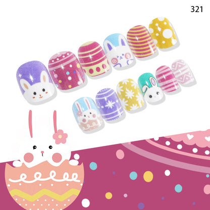 Nail art wearable nail tips cute Easter children's nail tips wearable nail tips patches fake nails finished nail tips