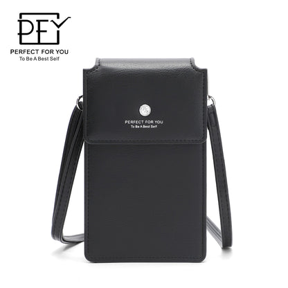 perfect for you mobile phone bag women's fashionable and simple large capacity multi-card slot shoulder messenger bag 