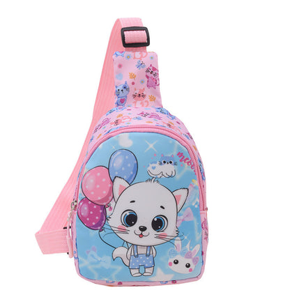 New autumn and winter children's bags fashion contrast color printing crossbody bag female simple versatile change children's chest bag wholesale 