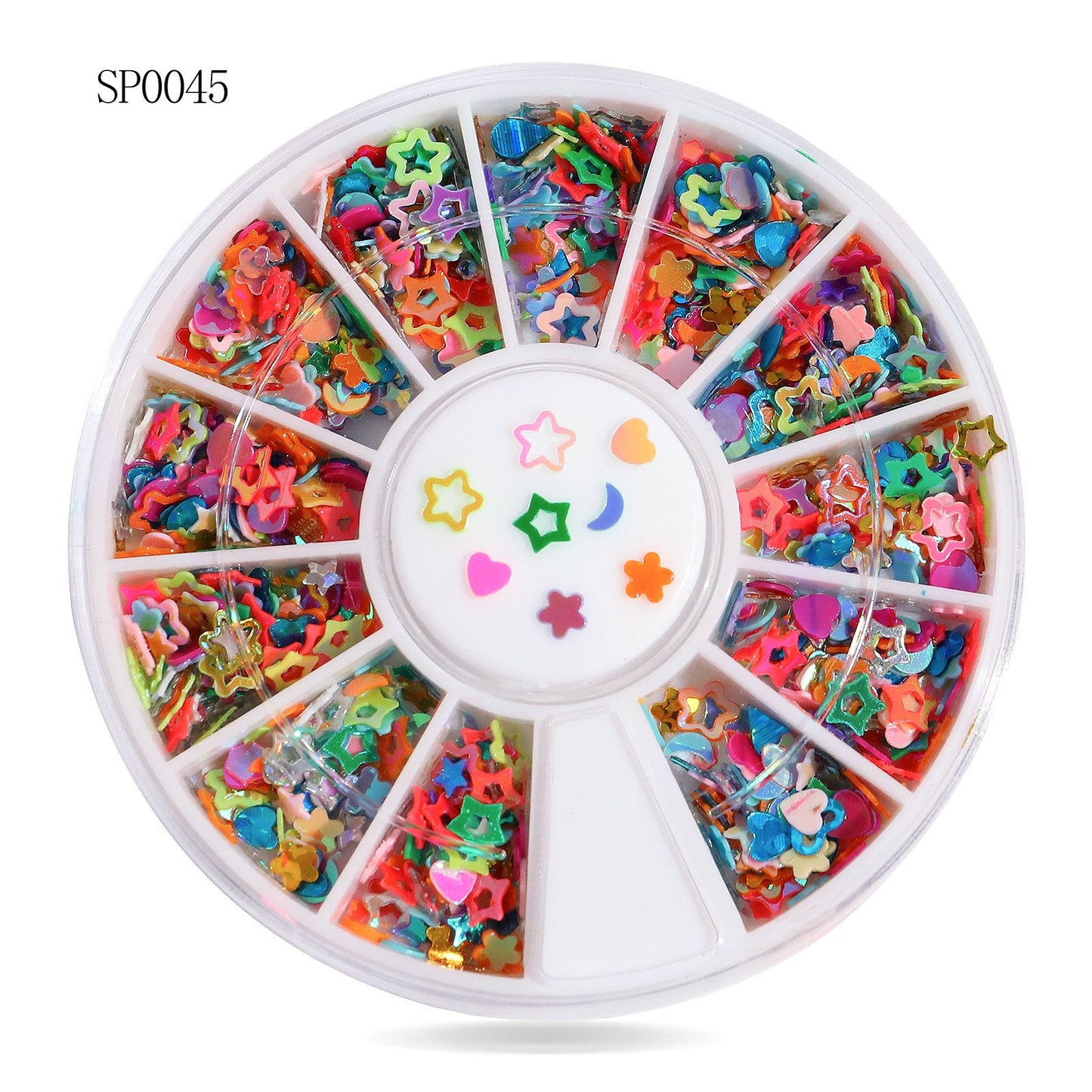 Cross-border nail art accessories nail flat bottom fantasy alloy diamond special-shaped white AB rhinestone accessories 12 grid turntable wholesale