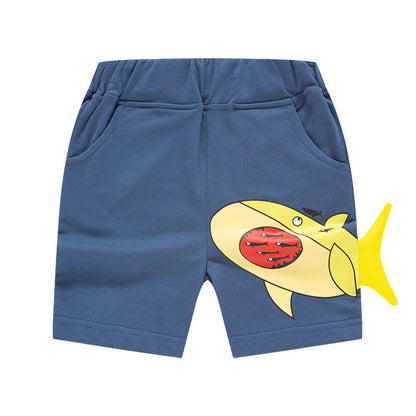 Children's clothing Korean style summer new children's shorts cartoon shark shorts boys summer clothing wholesale one piece drop shipping