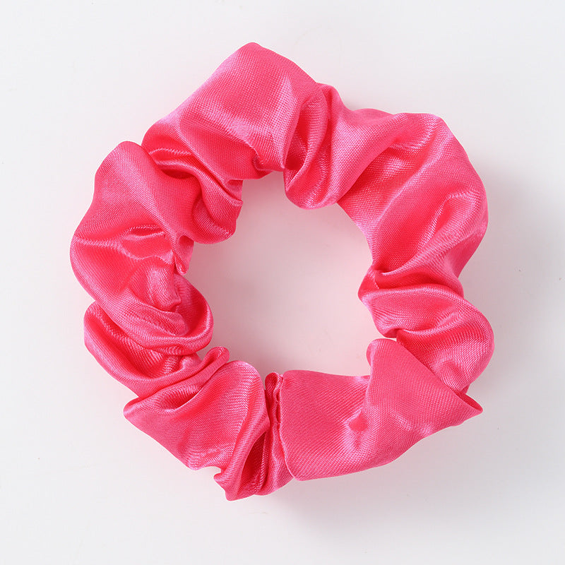 2022 new solid color satin hair ring pig intestines go out black all-match hair accessories headband hair ring wholesale stall