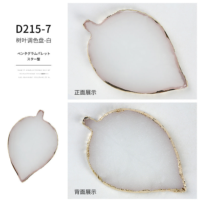 Cross-border hot-selling nail art agate palette gold-rimmed resin crystal agate painted palette nail piece display tool