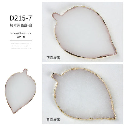 Cross-border hot-selling nail art agate palette gold-rimmed resin crystal agate painted palette nail piece display tool