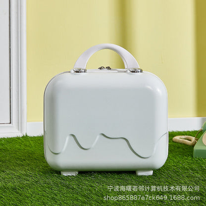 Ice cream bubble suitcase for women 14 inches small fresh and light mini souvenir student suitcase storage makeup box 