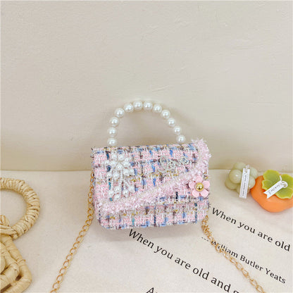 New style children's bag small Chanel style shoulder bag fashionable versatile girls messenger bag trendy chain backpack wholesale 