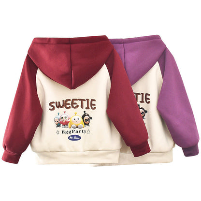 Boys and girls winter thickened fleece coat double-layer sunshine fleece egg zipper warm children kindergarten