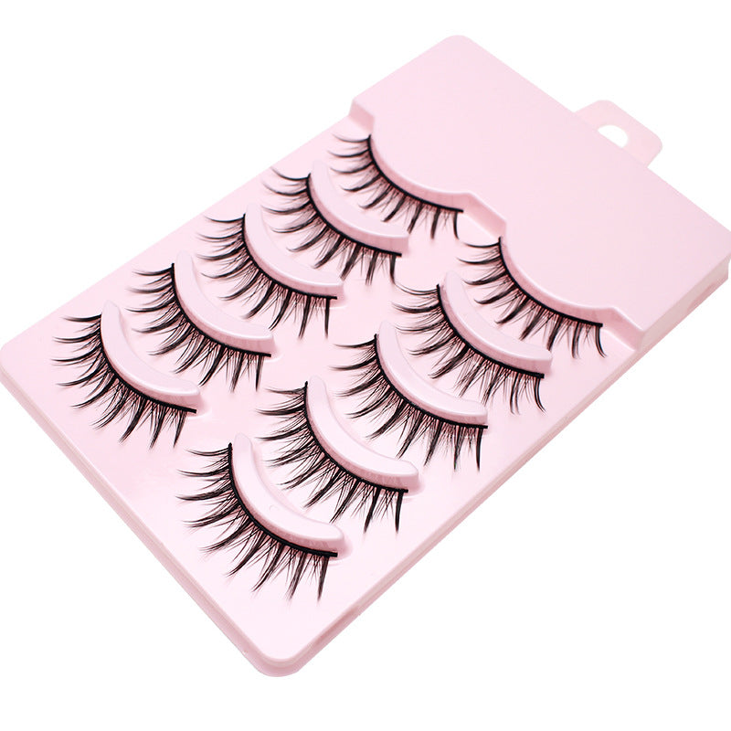 Dancing Princess Japanese natural false eyelashes for party performance COS thick eye end long cross eyelashes 5 pairs