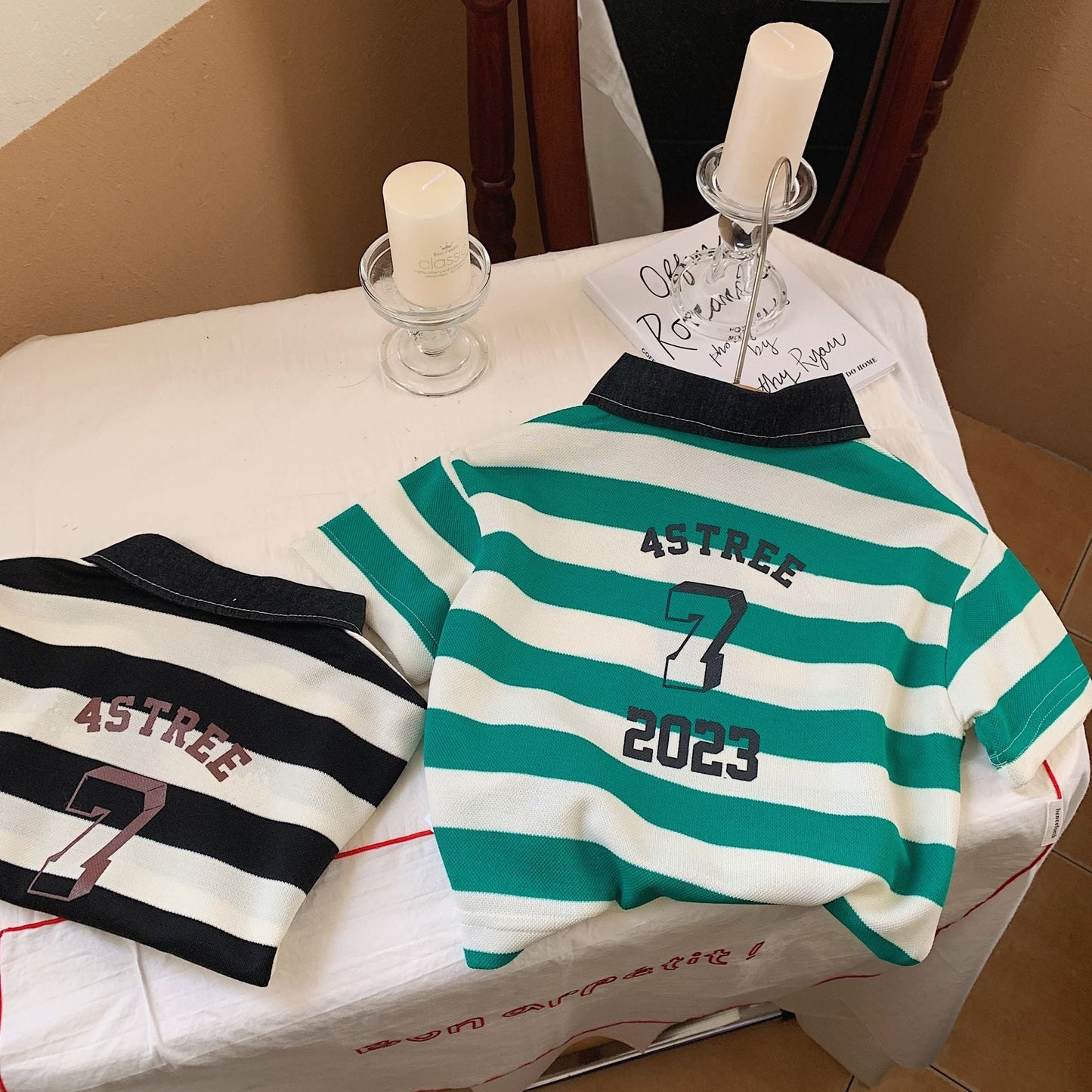 Children's T-shirt 2023 Bangcheng summer style boys and small children's 7-shaped striped casual POLO shirt short-sleeved T-shirt trendy F0133