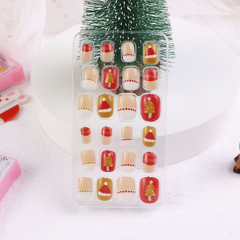 Children's nail stickers baby toddler boys and girls cartoon princess nail stickers jelly glue Christmas wear nails 