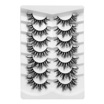 Dingsen false eyelashes factory cross-border stable supply 7 pairs of false eyelashes DSD series short fried hair